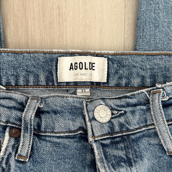 AGOLDE Riley Long 100% cotton blue jeans size 27 - Picture 3 of 6